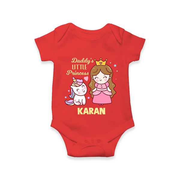 Best Dad Ever Print Arctic  Onesie-Custom Baby Romper  - RED - New Born (Chest 14")
