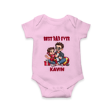 Custom Baby Romper – Daddy & Me Heart Print  Onesie - BABY PINK - New Born (Chest 14")