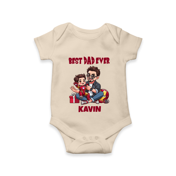 Custom Baby Romper – Daddy & Me Heart Print  Onesie - IVORY - New Born (Chest 14")