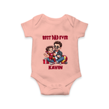 Custom Baby Romper – Daddy & Me Heart Print  Onesie - PEACH - New Born (Chest 14")