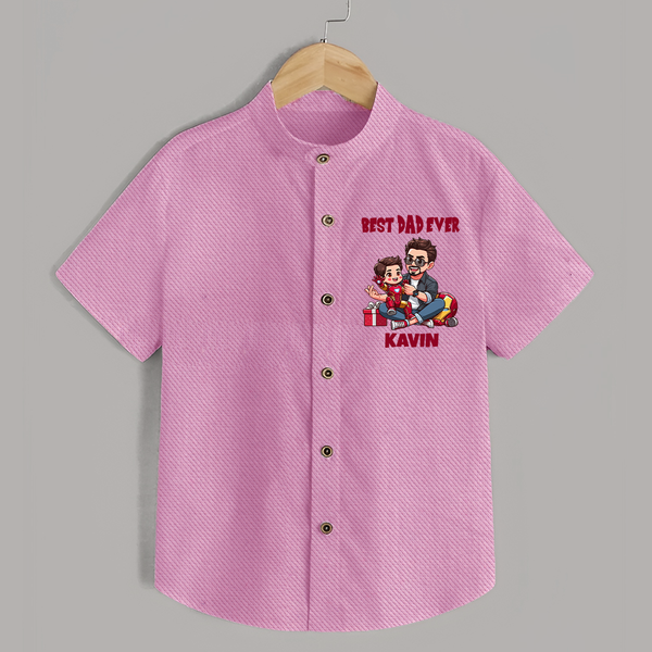 Custom Baby shirt  Daddy & Me Heart Print   - BABY PINK - 0 - 6 Months Old (Chest 23")