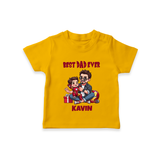 Custom Baby TSHIRT  Daddy & Me Heart Print   - CHROME YELLOW - 0-5 Months Old (Chest 17")