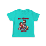 Custom Baby TSHIRT  Daddy & Me Heart Print   - TEAL - 0-5 Months Old (Chest 17")