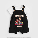 Custom Baby dungaree  Daddy & Me Heart Print   - BLACK - 0 - 5 Months Old (Chest 18")