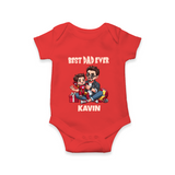 Custom Baby Romper – Daddy & Me Heart Print  Onesie - RED - New Born (Chest 14")