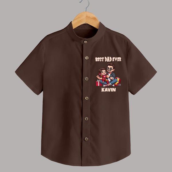 Custom Baby shirt  Daddy & Me Heart Print   - CHOCOLATE BROWN - 0 - 6 Months Old (Chest 23")