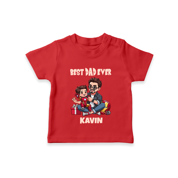 Custom Baby TSHIRT  Daddy & Me Heart Print   - RED - 0-5 Months Old (Chest 17")