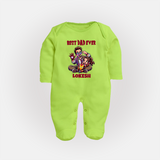 Dad You Are My Hero Print  Custom Baby Full Body Suit - LIME GREEN - New Born (Chest 7.5")