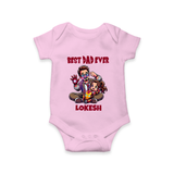 Dad You Are My Hero Print  Onesie-Custom Baby Romper - BABY PINK - New Born (Chest 14")