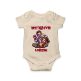 Dad You Are My Hero Print  Onesie-Custom Baby Romper - IVORY - New Born (Chest 14")