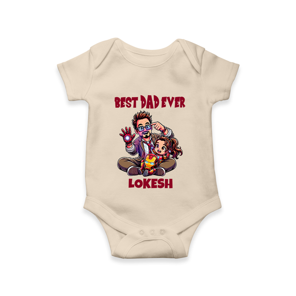 Dad You Are My Hero Print  Onesie-Custom Baby Romper - IVORY - New Born (Chest 14")