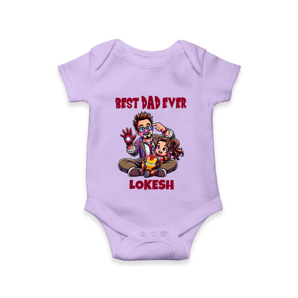 Dad You Are My Hero Print  Onesie-Custom Baby Romper - LILAC - New Born (Chest 14")