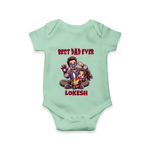 Dad You Are My Hero Print  Onesie-Custom Baby Romper - MINT GREEN - New Born (Chest 14")
