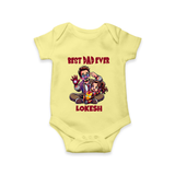Dad You Are My Hero Print  Onesie-Custom Baby Romper - PASTEL YELLOW - New Born (Chest 14")