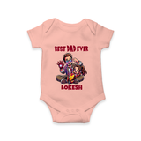 Dad You Are My Hero Print  Onesie-Custom Baby Romper - PEACH - New Born (Chest 14")