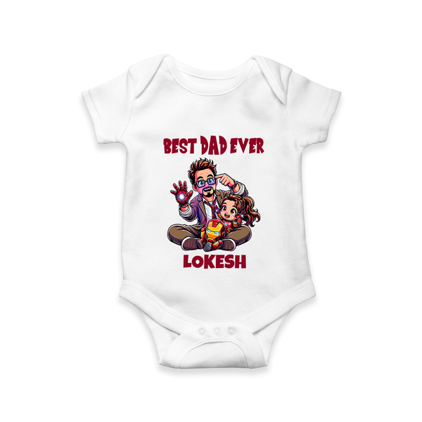 Dad You Are My Hero Print  Onesie-Custom Baby Romper - WHITE - New Born (Chest 14")