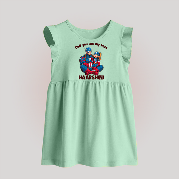 Custom Baby Baby Frock Daddy’s Little Princess Print   - MINT GREEN - 0 - 3 Months Old (Chest 17")