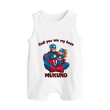 Custom Baby Button Romper Daddy’s Little Princess Print   - WHITE - New Born (Chest 18")