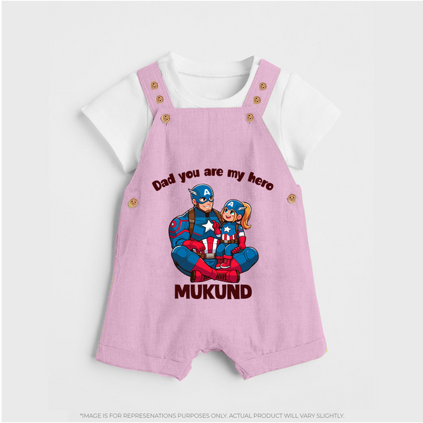 Custom Baby dungaree Daddy’s Little Princess Print   - BABY PINK - 0 - 5 Months Old (Chest 18")