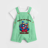 Custom Baby dungaree Daddy’s Little Princess Print   - GREEN - 0 - 5 Months Old (Chest 18")