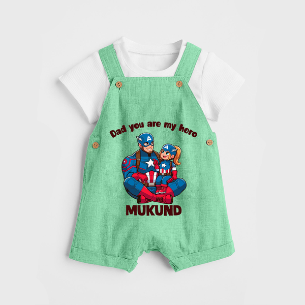 Custom Baby dungaree Daddy’s Little Princess Print   - GREEN - 0 - 5 Months Old (Chest 18")