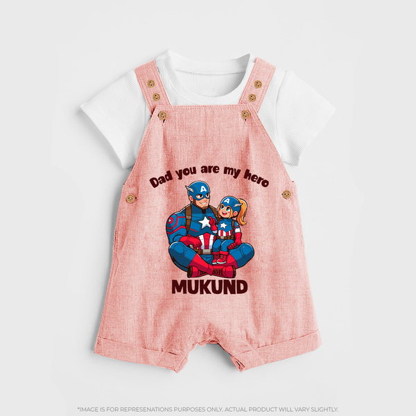 Custom Baby dungaree Daddy’s Little Princess Print   - PEACH - 0 - 5 Months Old (Chest 18")