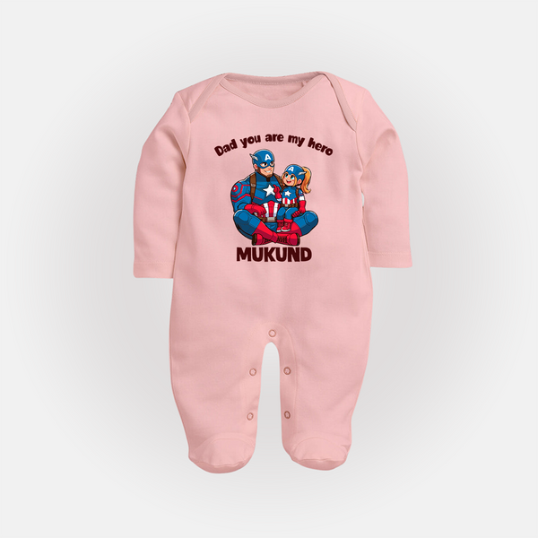Custom Baby Full Body Suit Daddy’s Little Princess Print   - BABY PINK - New Born (Chest 7.5")