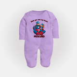 Custom Baby Full Body Suit Daddy’s Little Princess Print   - LILAC - New Born (Chest 7.5")