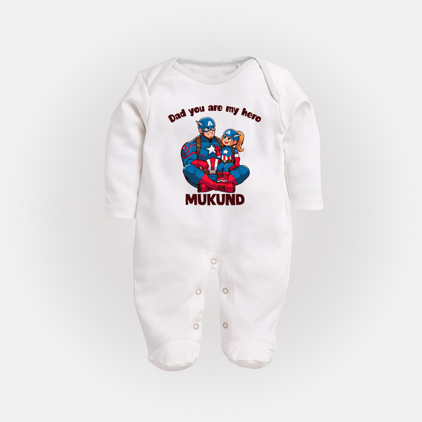 Custom Baby Full Body Suit Daddy’s Little Princess Print   - WHITE - New Born (Chest 7.5")