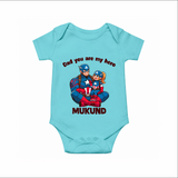 Custom Baby Romper – Daddy’s Little Princess Print  Onesie - ARCTIC BLUE - New Born (Chest 14")