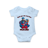 Custom Baby Romper – Daddy’s Little Princess Print  Onesie - BABY BLUE - New Born (Chest 14")