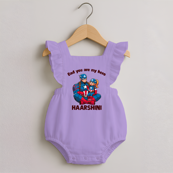 Custom Baby Romper Frock Daddy’s Little Princess Print   - LILAC - 0 - 3 Months Old (Chest 19")