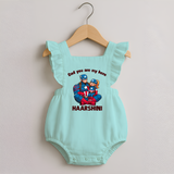 Custom Baby Romper Frock Daddy’s Little Princess Print   - MINT GREEN - 0 - 3 Months Old (Chest 19")