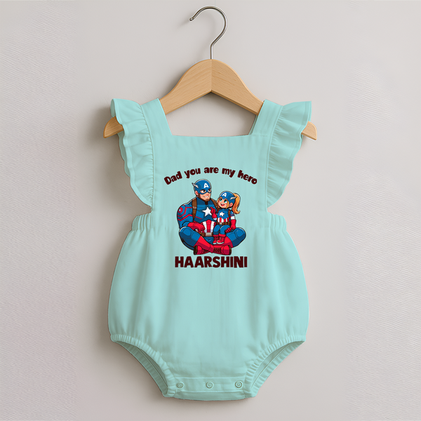 Custom Baby Romper Frock Daddy’s Little Princess Print   - MINT GREEN - 0 - 3 Months Old (Chest 19")