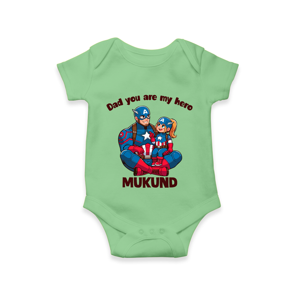 Custom Baby Romper – Daddy’s Little Princess Print  Onesie - GREEN - New Born (Chest 14")