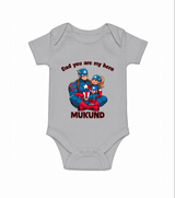 Custom Baby Romper – Daddy’s Little Princess Print  Onesie - GREY - New Born (Chest 14")