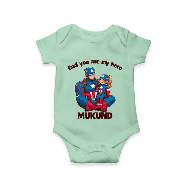 Custom Baby Romper – Daddy’s Little Princess Print  Onesie - MINT GREEN - New Born (Chest 14")