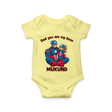 Custom Baby Romper – Daddy’s Little Princess Print  Onesie - PASTEL YELLOW - New Born (Chest 14")
