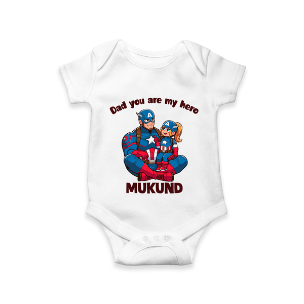 Custom Baby Romper – Daddy’s Little Princess Print  Onesie - WHITE - New Born (Chest 14")