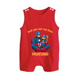 Custom Baby Button Romper Daddy’s Little Princess Print   - RED - New Born (Chest 18")