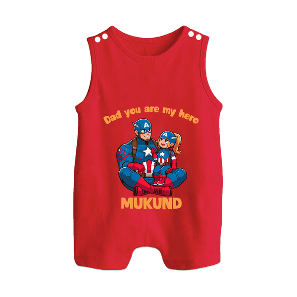Custom Baby Button Romper Daddy’s Little Princess Print   - RED - New Born (Chest 18")
