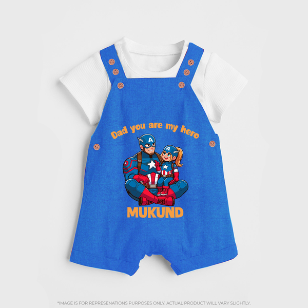 Custom Baby dungaree Daddy’s Little Princess Print   - COBALT BLUE - 0 - 5 Months Old (Chest 18")