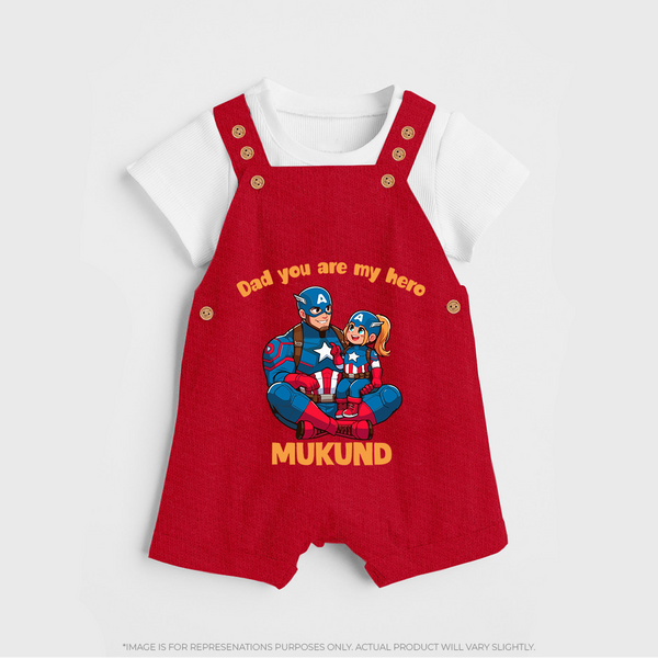 Custom Baby dungaree Daddy’s Little Princess Print   - RED - 0 - 5 Months Old (Chest 18")