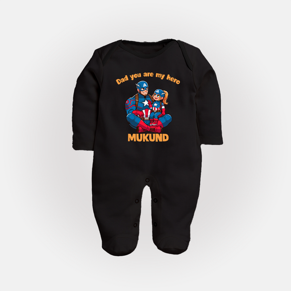 Custom Baby Full Body Suit Daddy’s Little Princess Print   - BLACK - New Born (Chest 7.5")