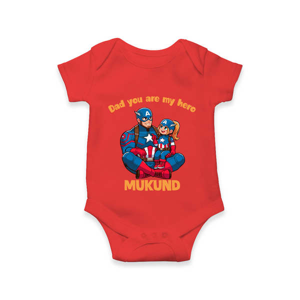 Custom Baby Romper – Daddy’s Little Princess Print  Onesie - RED - New Born (Chest 14")