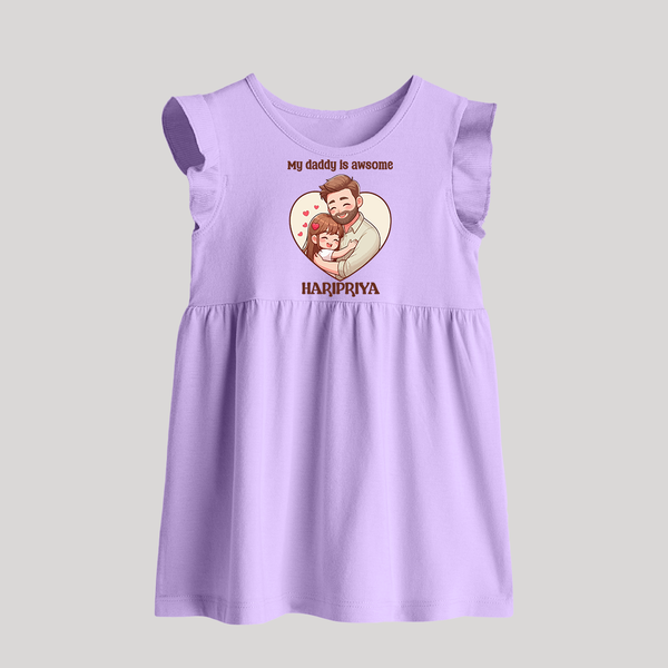 Best Friends For Life Print  Custom Baby Baby Frock  - LILAC - 0 - 3 Months Old (Chest 17")