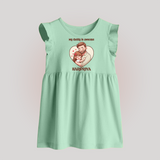 Best Friends For Life Print  Custom Baby Baby Frock  - MINT GREEN - 0 - 3 Months Old (Chest 17")