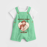 Best Friends For Life Print  Custom Baby dungaree  - GREEN - 0 - 5 Months Old (Chest 18")