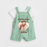 Best Friends For Life Print  Custom Baby dungaree  - MINT GREEN - 0 - 5 Months Old (Chest 18")
