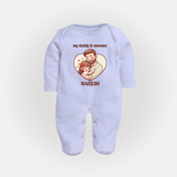 Best Friends For Life Print  Custom Baby Full Body Suit  - BABY BLUE - New Born (Chest 7.5")
